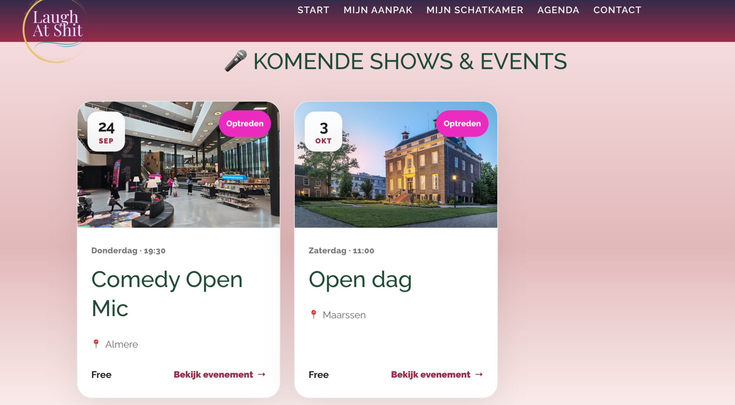 Kaartoverzicht van Barry’s Eventplanner