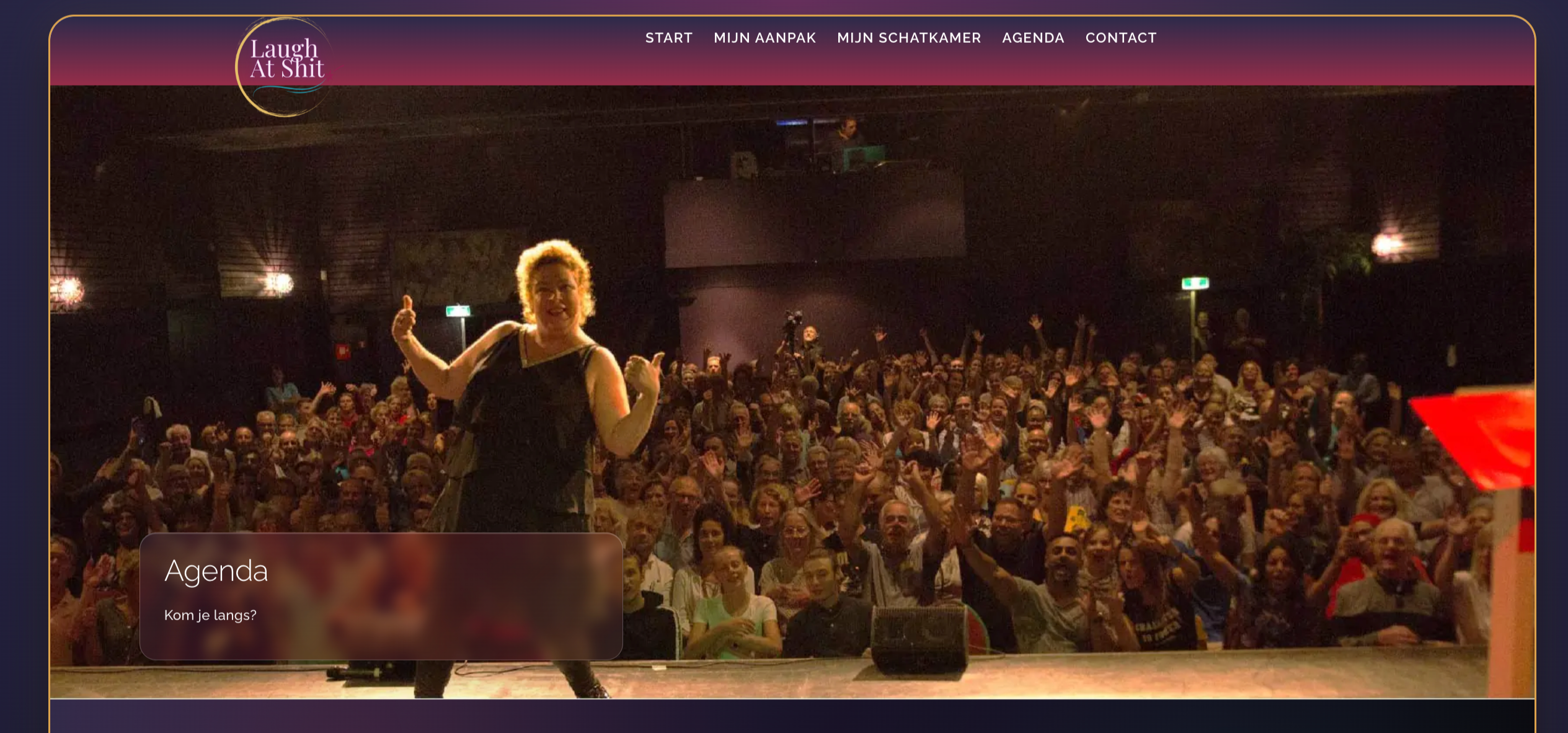 Sandra's website laughatshit.com met de Eventplanner